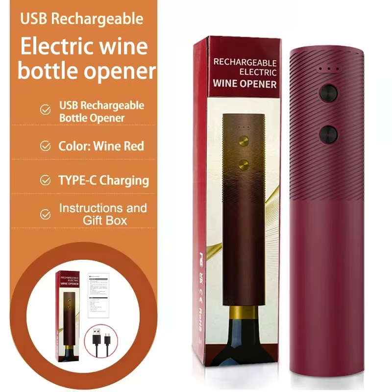 Electric Wine Bottle Opener Automatic Red Wine Corkscrew Rechargeable Wine Opener One-Click Button Wine Tools Kitchen Products